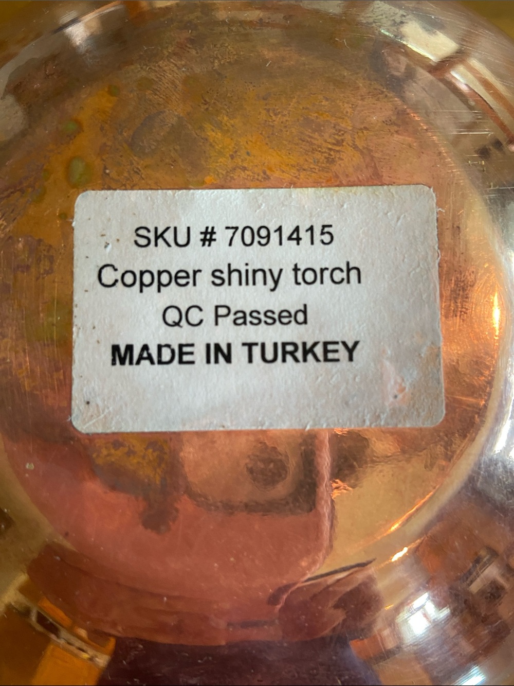Copper Oil Lamp with Flared Lid. 8.5 inches round. - Picture 4 of 6